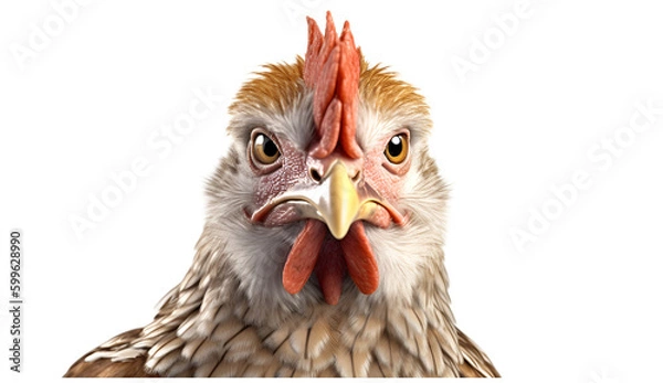 Obraz Hen isolated on transparent background. 3D render.