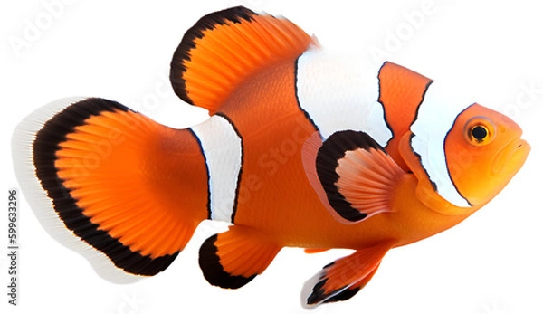 Obraz Clown Fish isolated on transparent background. 3D render.