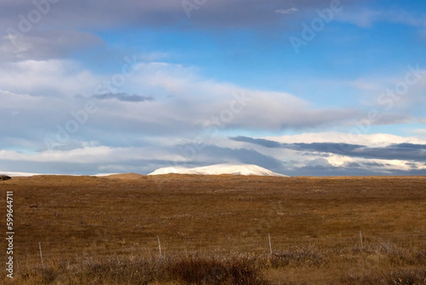 Obraz Autumn country and moutains with snow, Iceland