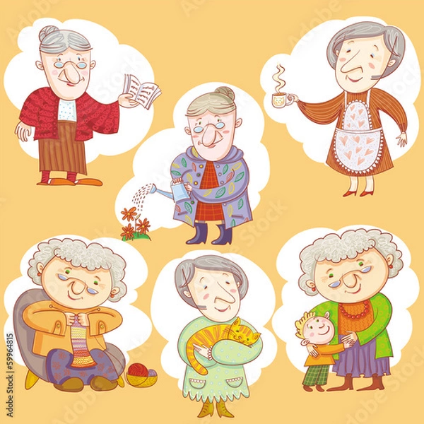 Obraz Doodle Grandmas.