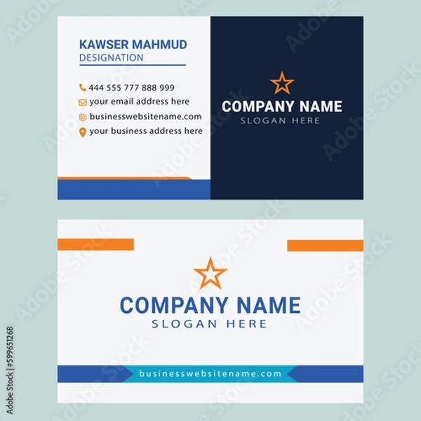 Obraz Vector Editable Corporate and Professional Business Card Design