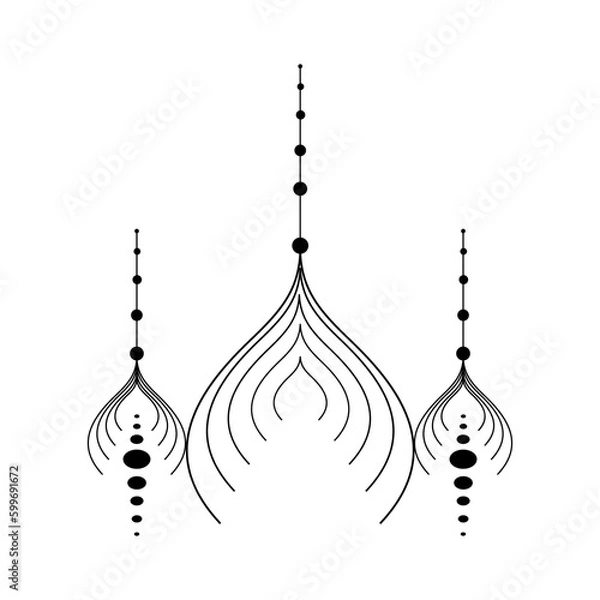Obraz Geometric pattern design - Intricate, decorative and ornamental illustration in black and white 
