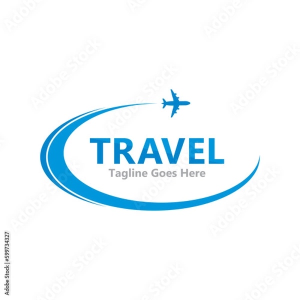 Fototapeta set of travel logo for travel agency vector icon illustration
