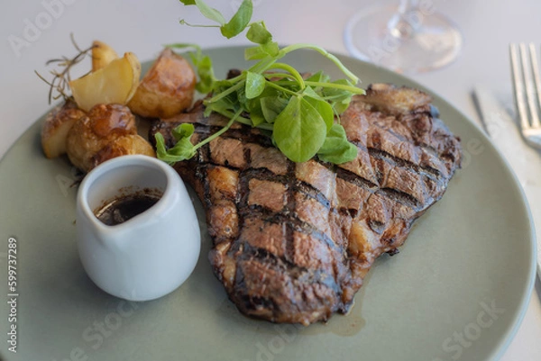 Obraz T Bone steak with potatoes
