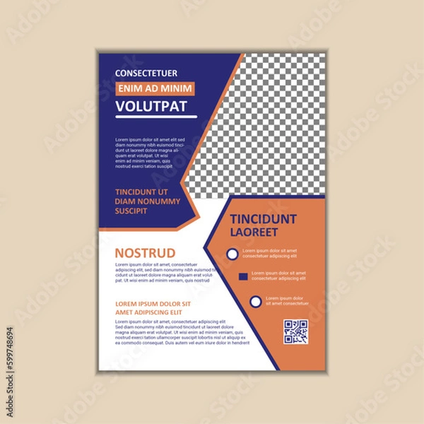 Fototapeta Vector A4 Size Corporate Business Flyer Design Template with bleed.