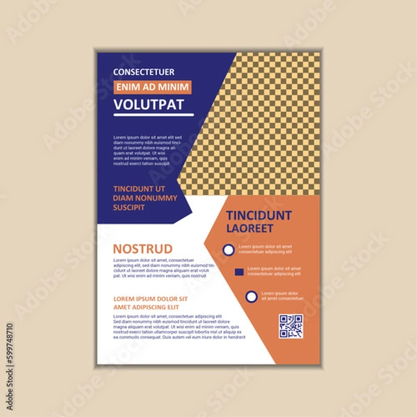 Fototapeta Vector A4 Size Corporate Business Flyer Design Template with bleed.