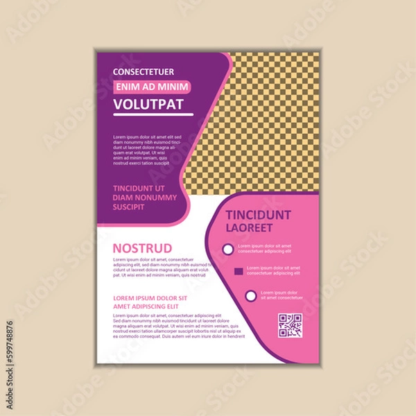 Fototapeta Vector A4 Size Corporate Business Flyer Design Template with bleed.