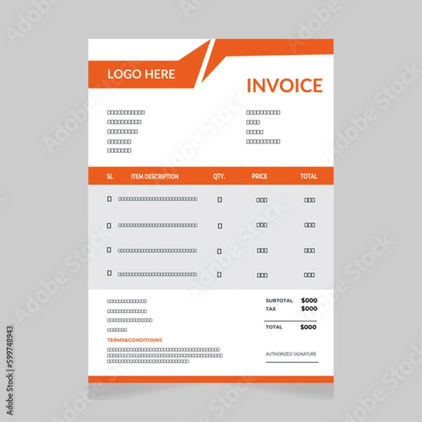 Obraz Invoice design.