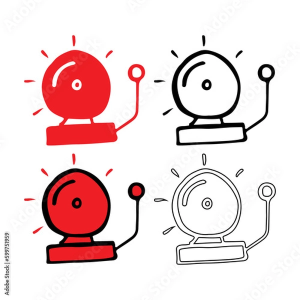Fototapeta ringing the school bell. back to school isolated vector, texture details, flat design, sticker cards banners poster design
flat school bell, alarm fire, icon symbol sign, logo template, vector, eps 10