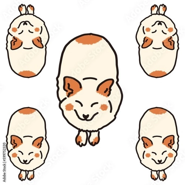 Fototapeta A drawing of a dog with an orange-brown pattern used as a fabric pattern pattern.