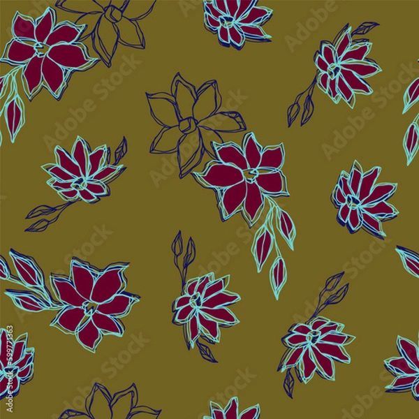 Obraz pattern of flower_ocher