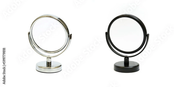 Obraz Black and silver mirrors on a white background