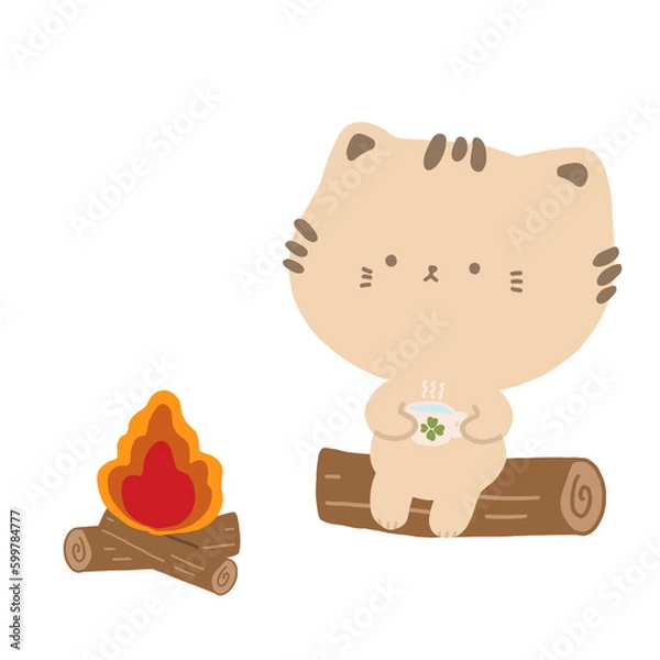 Obraz Cat with bonfire 