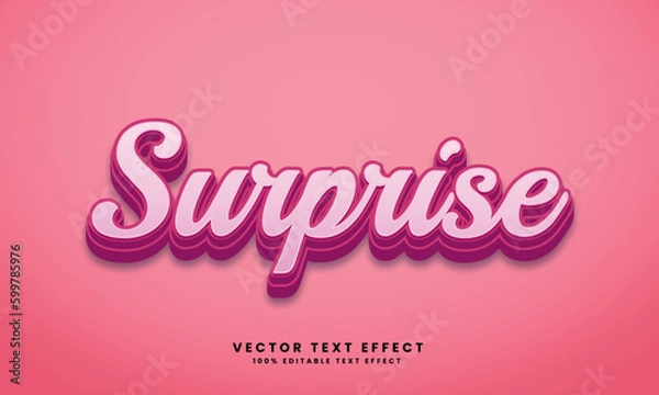 Fototapeta Surprise 3d vector Text Effect Style with Background
