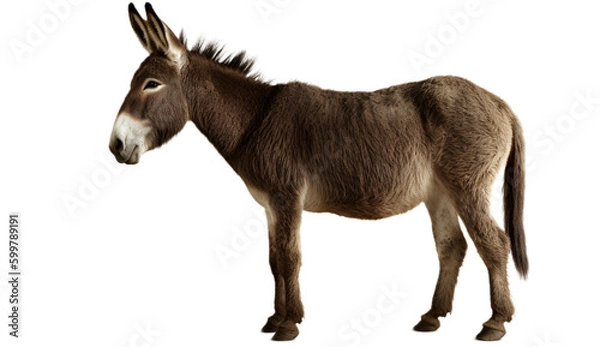 Obraz Donkey isolated on transparent background. 3D rendering.