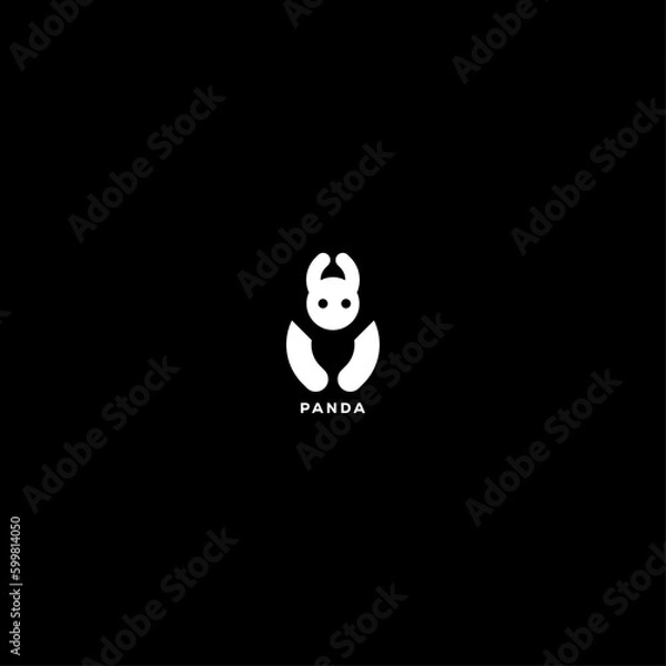 Obraz black and white panda icon