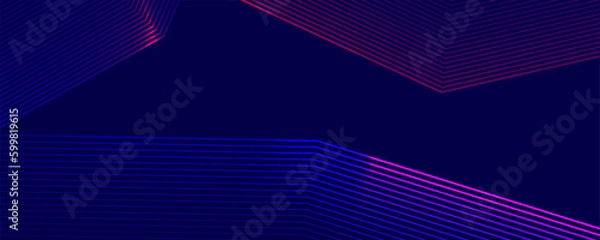 Obraz Vector smooth waves on dark background