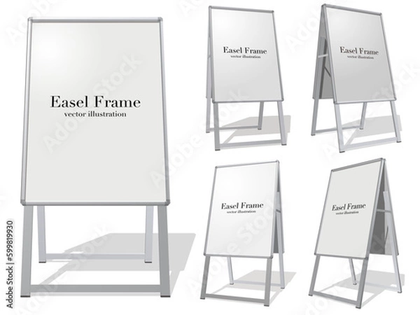 Obraz アルミ枠のイーゼル型フレーム　セット　ベクターイラストレーション