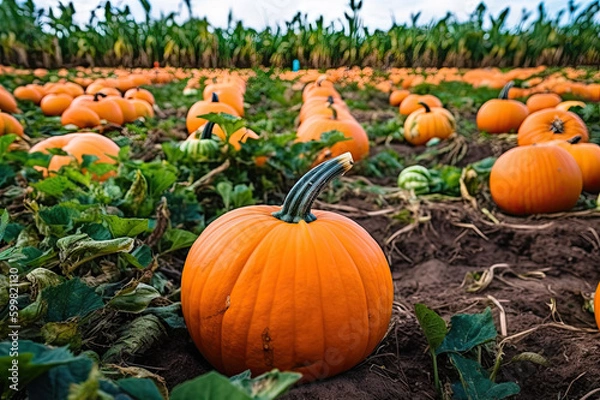 Fototapeta Pumpkin Patch Generative AI technology