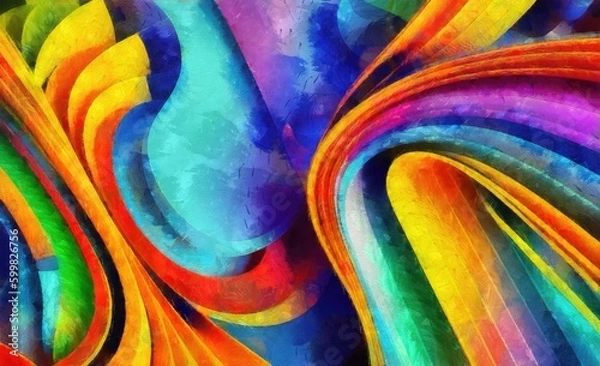 Fototapeta abstract colorful background from watercolor paints of different colors and sizes. Hand-painted background. Illustration. colored grunge texture chaotic brush strokes and paint