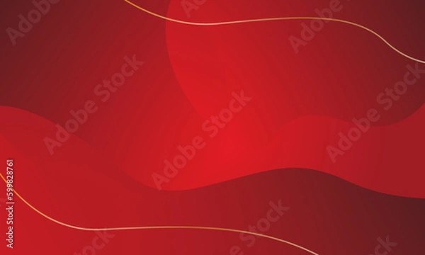 Obraz abstract red backround with gold line vector illustration 