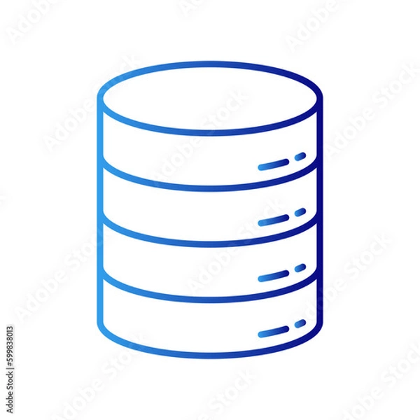 Obraz Database information Technology icon with blue gradient outline style. outline, diagram, object, analytics, digital, collection, folder. Vector Illustration