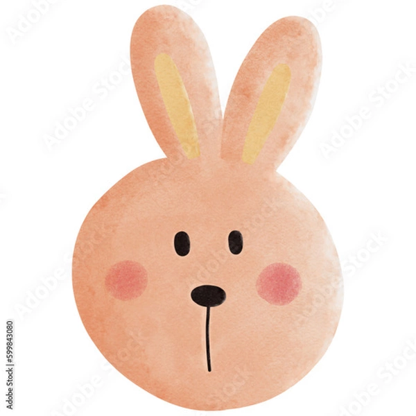 Obraz Rabbit Watercolor Design Decorative Elements