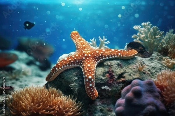 Fototapeta Starfish in the sea, generative ai