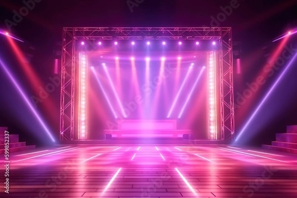 Fototapeta Concert stage. Ai. Empty scene for festival