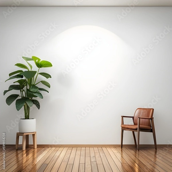 Obraz mock up poster frame in modern interior background, living room, Art Deco style, 3D render, 3D illustration