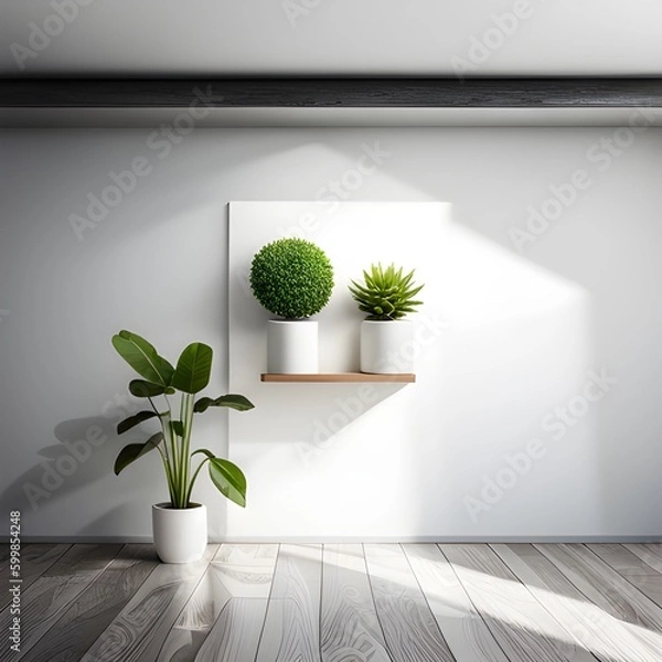 Obraz mock up poster frame in modern interior background, living room, Art Deco style, 3D render, 3D illustration