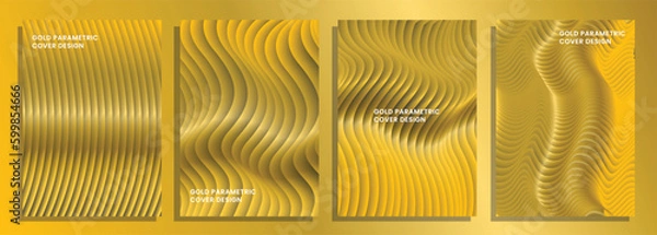 Fototapeta gold parametric cover background set