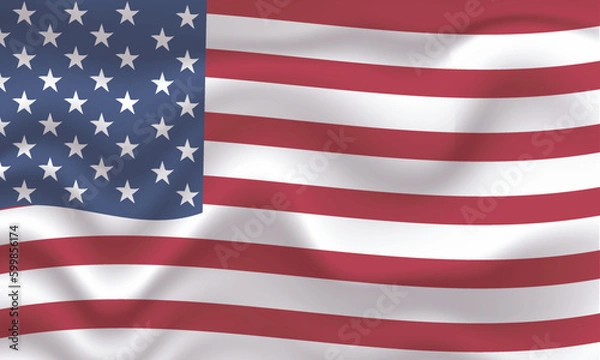 Fototapeta american flag waving in the wind
