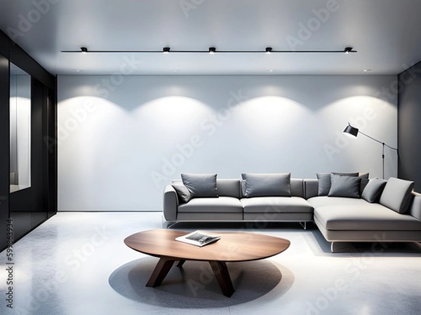 Obraz mock up poster frame in modern interior background, living room, Art Deco style, 3D render, 3D illustration