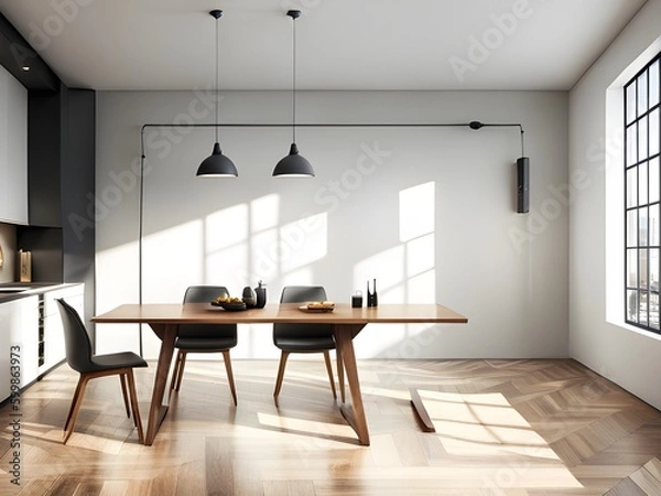 Obraz mock up poster frame in modern interior background, living room, Art Deco style, 3D render, 3D illustration