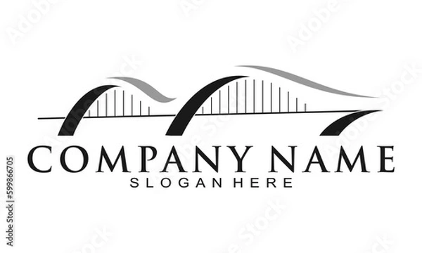 Obraz Elegant bridge illustration vector logo