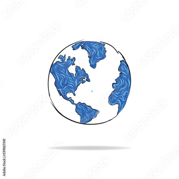 Obraz hand drawn vector world map