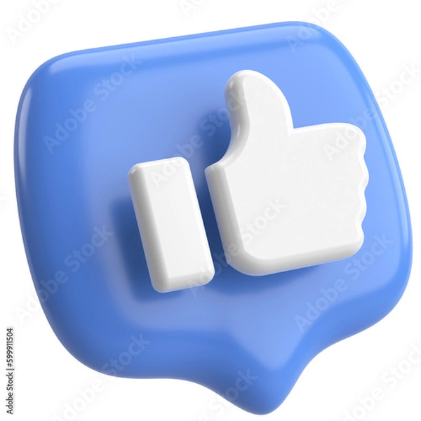 Fototapeta Like button. Like icon. 3D illustration.