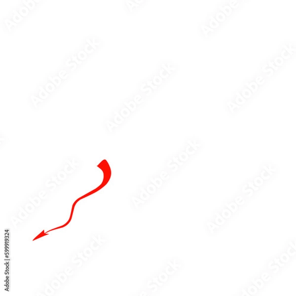 Fototapeta Red Devil Tail Vector 