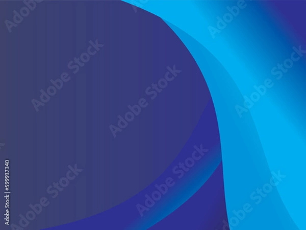 Obraz Paper layer circle blue abstract background. Curves and lines