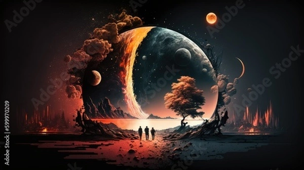 Obraz Extraterrestrial beings on Mars Generative AI