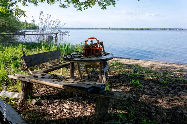 Fototapeta abandoned fisherman hut