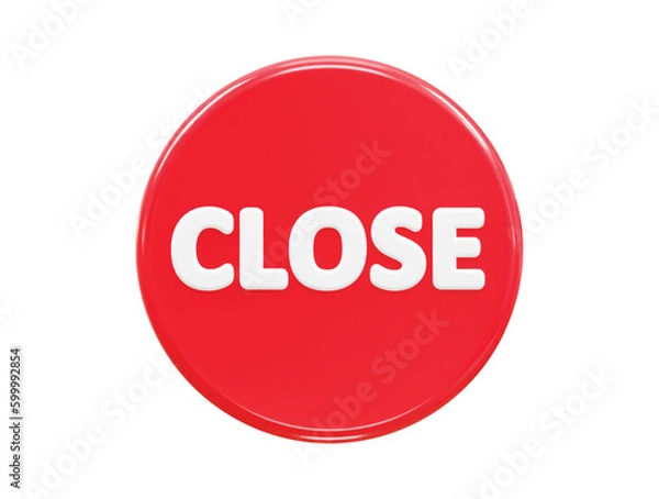 Fototapeta Close icon 3d rendering vector illustration