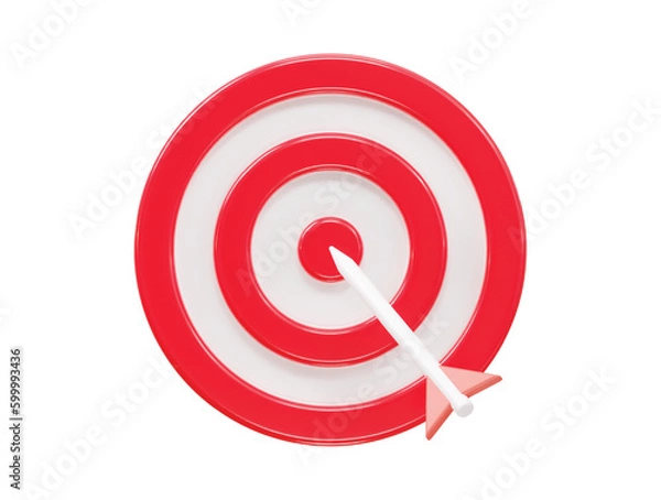Fototapeta Target icon 3d rendering vector illustration transparent element 