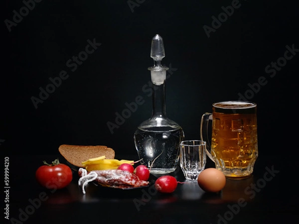 Fototapeta Still life-a set for a light meal