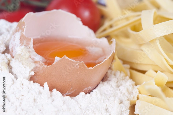 Obraz open egg yolk with the broken shell