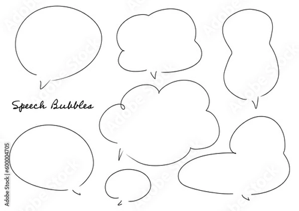 Fototapeta ペンの手書き吹き出しセット