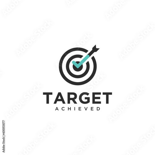 Obraz Target Achieved Logo design Vector template fully editable