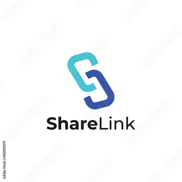 Obraz Share link logo design template fully editable vector