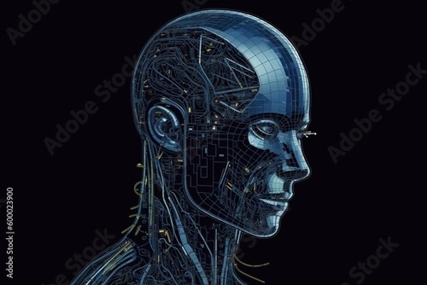 Obraz Advanced Artificial Intelligence Robot Created with Generative AI